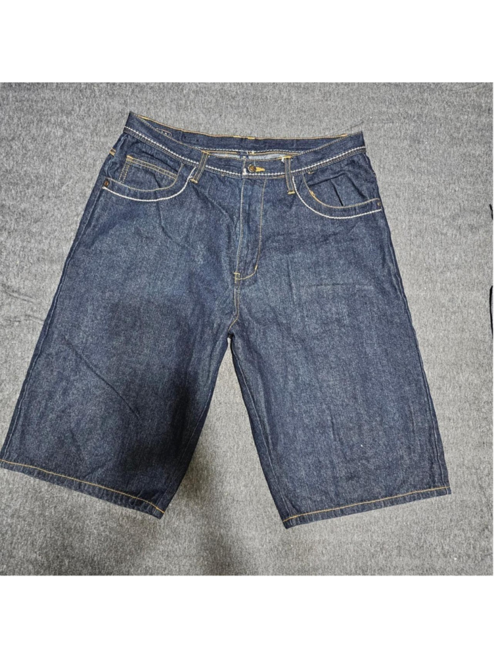 Vintage Karl Kani Baggy Denim Jorts Y2K Hip Hop Size 36 Blue
